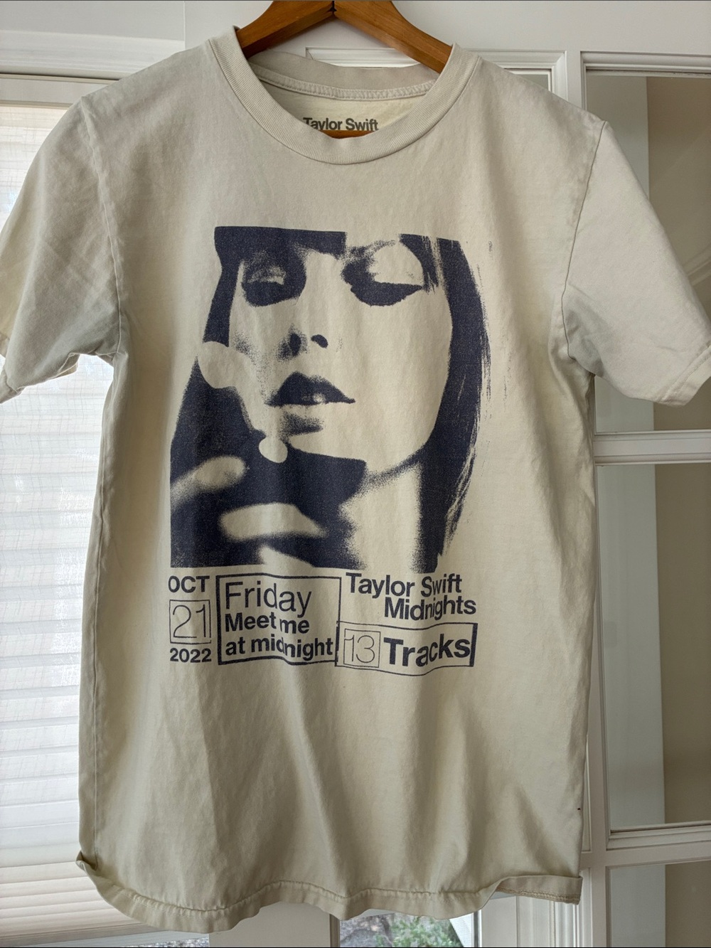 Taylor Swift Cream Tee with Navy Graphic